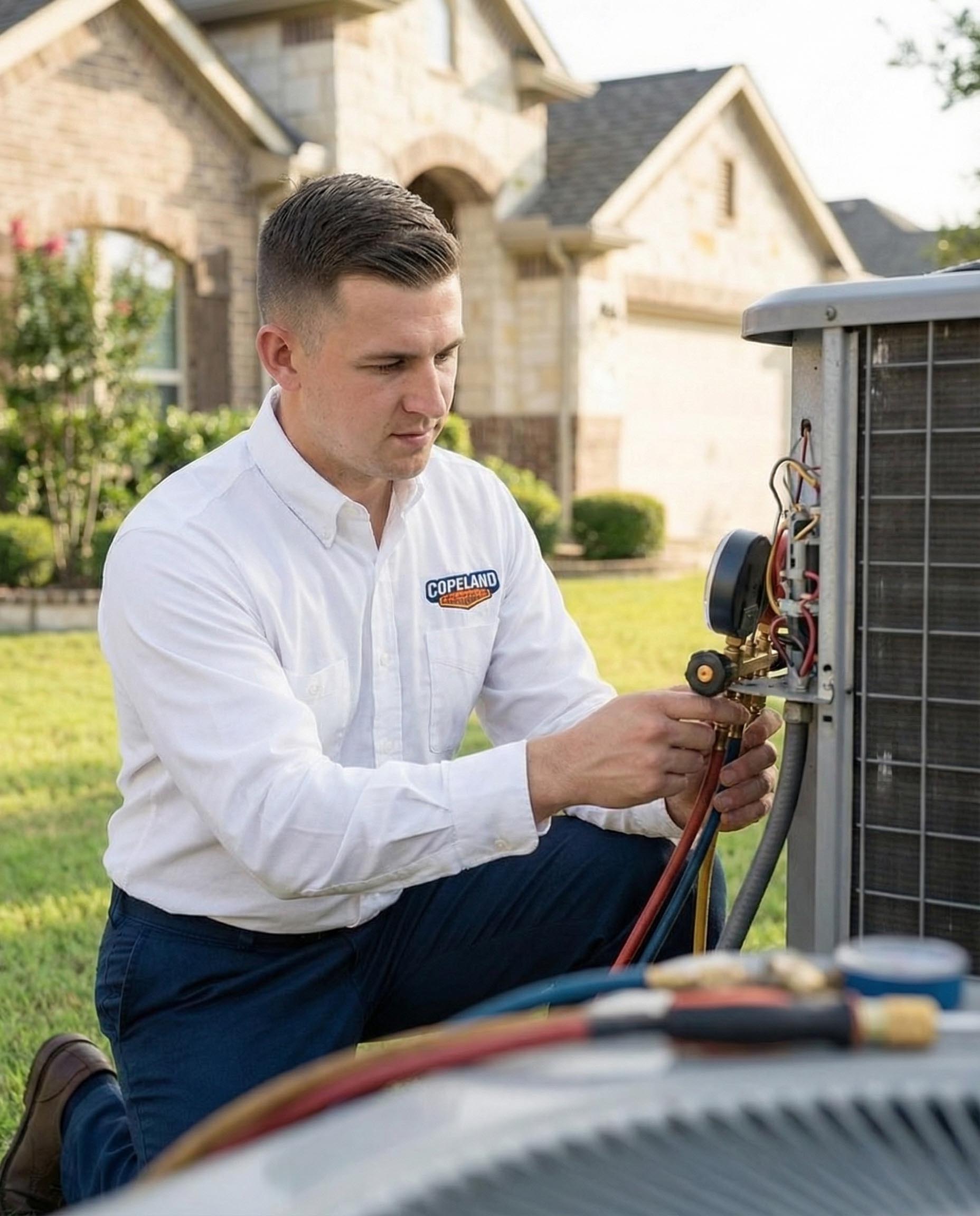 Diy Vs Professional AC Repair What Homeowners Need To Know 3 Technician repairing AC units